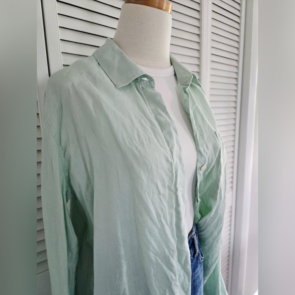Lord & Taylor Linen Button Down Shirt - Picture 2 of 2